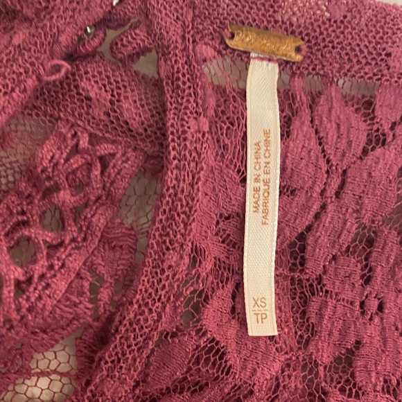 Free People Lace Skirt in Deep Burgundy - Picture 3 of 3